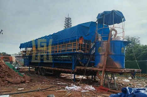 四川省中國四治建設集團600平方車載壓濾機使用現場