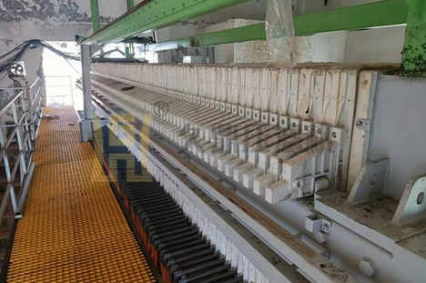 煙臺市500平方隔膜壓濾機使用現場